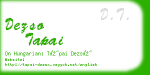 dezso tapai business card